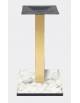 Base con colonna ottonata h 73,3 cm e piastra inferiore cm 50x50 in stratificato HPL COMPACT colore a scelta