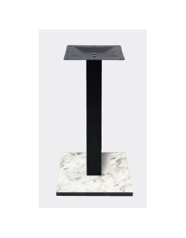 Base con colonna metallo colore nero h 73,3 cm e piastra inferiore cm 40x40 in stratificato HPL COMPACT colore a scelta