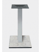 Base con colonna in acciaio inox satinato h 73,3 cm e piastra inferiore cm 40x40 in stratificato HPL COMPACT colore a scelta