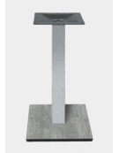 Base con colonna in acciaio inox satinato h 73,3 cm e piastra inferiore cm 40x40 in stratificato HPL COMPACT colore a scelta