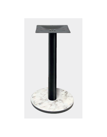 Base con colonna metallo COLORE NERO h 73,3 cm e piastra inferiore cm Ø 40 in stratificato HPL COMPACT colore a scelta