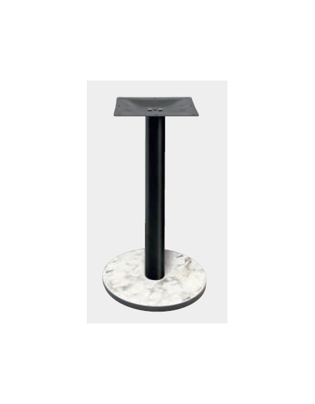 Base con colonna metallo COLORE NERO h 73,3 cm e piastra inferiore cm Ø 40 in stratificato HPL COMPACT colore a scelta