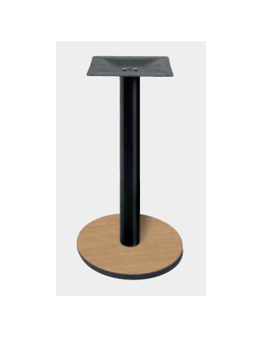 Base con colonna metallo COLORE NERO h 73,3 cm e piastra inferiore cm Ø 40 in stratificato HPL COMPACT colore a scelta