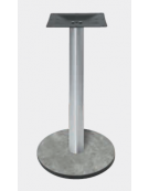 Base con colonna in acciaio inox satinato h 73,3 cm e piastra inferiore cm Ø 40 in stratificato HPL COMPACT colore a scelta