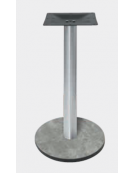 Base con colonna in acciaio inox satinato h 73,3 cm e piastra inferiore cm Ø 50 in stratificato HPL COMPACT colore a scelta