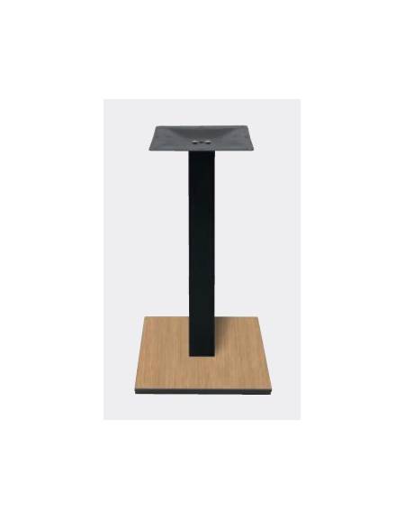 Base con colonna metallo COLORE NERO h 73,3 cm e piastra inferiore cm 50x50 in stratificato HPL COMPACT colore a scelta