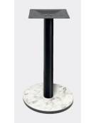 Base con colonna metallo COLORE NERO  h 111 cm e piastra inferiore cm Ø 40 in stratificato HPL COMPACT colore a scelta