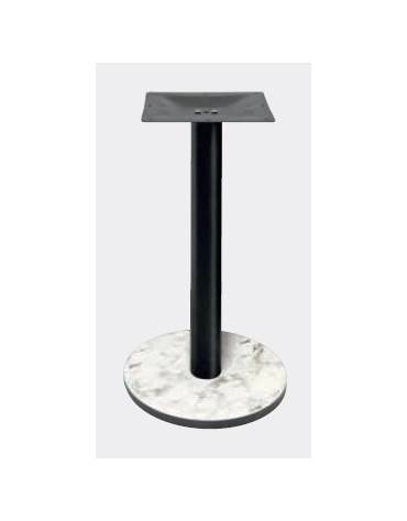 Base con colonna metallo COLORE NERO  h 111 cm e piastra inferiore cm Ø 40 in stratificato HPL COMPACT colore a scelta