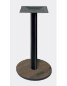 Base con colonna metallo COLORE NERO  h 111 cm e piastra inferiore cm Ø 40 in stratificato HPL COMPACT colore a scelta