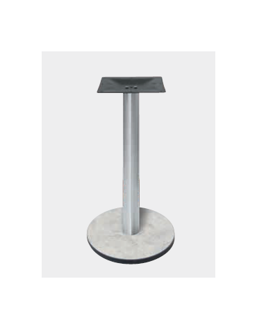 Base con colonna in acciaio inox satinato h 111 cm e piastra inferiore cm Ø 40 in stratificato HPL COMPACT colore a scelta