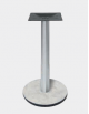Base con colonna in acciaio inox satinato h 111 cm e piastra inferiore cm Ø 40 in stratificato HPL COMPACT colore a scelta