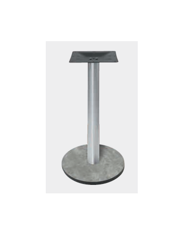 Base con colonna in acciaio inox satinato h 111 cm e piastra inferiore cm Ø 40 in stratificato HPL COMPACT colore a scelta