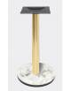 Base con colonna ottonata h 73,3 cm e piastra inferiore cm Ø 50 in stratificato HPL COMPACT colore a scelta