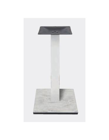 Base con colonna metallo colore BIANCO h 73,3 cm e piastra inferiore cm 40x40 in stratificato HPL COMPACT colore a scelta