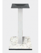 Base con colonna metallo colore BIANCO h 73,3 cm e piastra inferiore cm 40x40 in stratificato HPL COMPACT colore a scelta