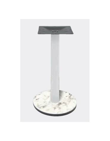 Base con colonna metallo COLORE BIANCO h 73,3 cm e piastra inferiore cm Ø 40 in stratificato HPL COMPACT colore a scelta