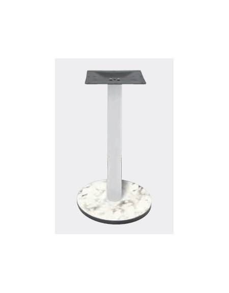 Base con colonna metallo COLORE BIANCO h 73,3 cm e piastra inferiore cm Ø 40 in stratificato HPL COMPACT colore a scelta