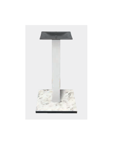 Base con colonna metallo COLORE BIANCO h 73,3 cm e piastra inferiore cm 50x50 in stratificato HPL COMPACT colore a scelta