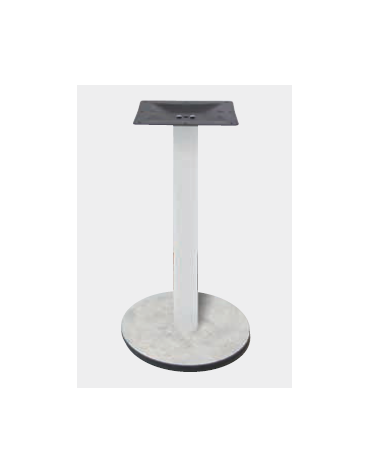 Base con colonna metallo COLORE BIANCO h 111 cm e piastra inferiore cm Ø 40 in stratificato HPL COMPACT colore a scelta