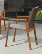 Sedia per interni e esterni, struttura in teak e tessuto idrorepellente - cm 57x48x88h