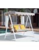 DONDOLO con struttura in alluminio verniciato colore a scelta, scocca in teak, cuscini in tessuto - cm 200x123 x195h