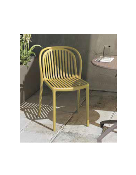 Sedia per esterni ed interni, struttura in polipropilene colori a scelta - cm 45x46x80h
