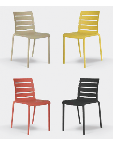 Sedia per esterni ed interni, struttura in polipropilene colori a scelta - cm 41x43x78h