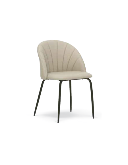 Sedia per interni struttura metallo verniciato, seduta e schienale con rivestimento in ecopelle colori a scelta - cm 44x43x78h