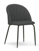 Sedia per interni struttura metallo verniciato, seduta e schienale con rivestimento in ecopelle colori a scelta - cm 44x43x78h