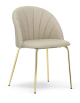 Sedia per interni struttura in metallo ottonato, seduta e schienale con rivestimento in ecopelle colore a scelta - cm 44x43x78h