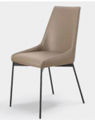 Sedia per interni, struttura in metallo verniciato, seduta e schienale rivestimento in ecopelle colore a scelta cm 45x45x86h