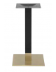Base per tavolo con struttura in acciaio inox, tubo nero, base ottone satinato - per tavolo quadrato cm 40x40x72h