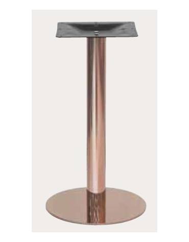 Base per tavolo con struttura in acciaio inox ramato, piedini regolabili - per tavolo rotondo - cm Ø 40x72h