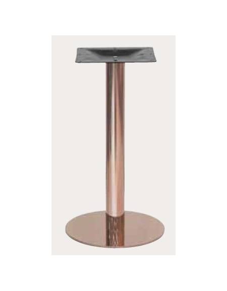 Base per tavolo con struttura in acciaio inox ramato, piedini regolabili - per tavolo rotondo - cm Ø 40x72h