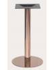 Base per tavolo con struttura in acciaio inox ramato, piedini regolabili - per piano rotondo - cm Ø 40x72h