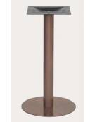Base per tavolo con struttura in acciaio inox rame satinato, piedini regolabili - per tavolo rotondo - cm Ø 40x72h