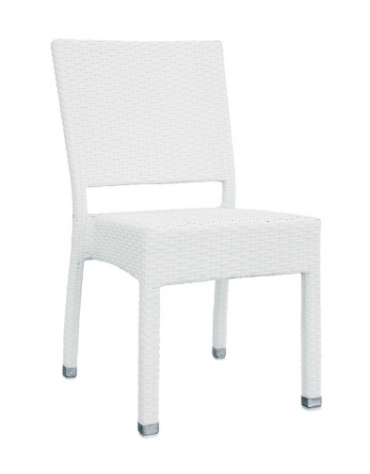 Sedia con struttura in alluminio, rivestita in filo di polietilene - colori a scelta - cm 41x43x86h