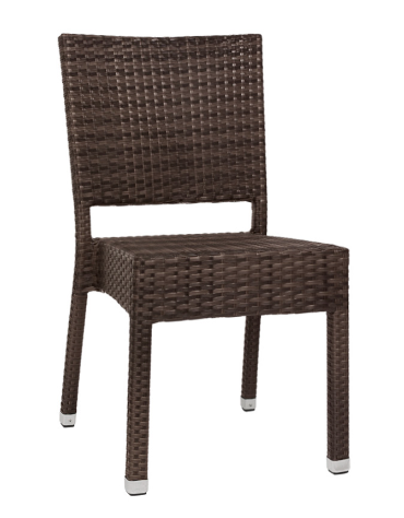 Sedia con struttura in alluminio, rivestita in filo di polietilene - colori a scelta - cm 41x43x86h