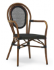 Poltroncina con struttura in alluminio verniciato effetto legno e tessuto in textilene - cm 40x42x88h