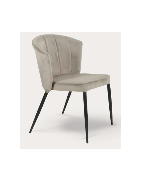 Sedia per interni con struttura in metallo verniciato, rivestimento in velluto colore a scelta - cm 44x44x81h