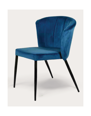 Sedia per interni con struttura in metallo verniciato, rivestimento in velluto colore a scelta - cm 44x44x81h