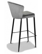 Sgabello per interni con struttura in metallo verniciato, seduta e schienale in velluto colore a scelta - 40x42x102h