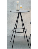 Tavolo tondo con struttura in metallo verniciato e piano in MDF - cm Ø 60x110h