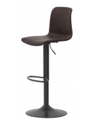 Sgabello regolabile con schienale, in metallo verniciato, seduta rivestita in ecopelle colori a scelta  cm 38x35x88/108h