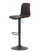 Sgabello regolabile con schienale, in metallo verniciato, seduta rivestita in ecopelle colori a scelta  cm 38x35x88/108h