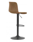 Sgabello regolabile con schienale, in metallo verniciato, seduta rivestita in ecopelle colori a scelta  cm 38x35x88/108h