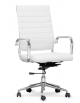 Poltrona per ufficio, struttura in metallo cromato, seduta imbottita, rivestita in ecopelle - colore a scelta - cm 51x45x102/108