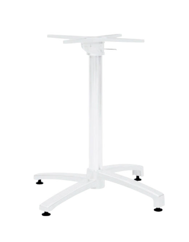 Base in alluminio verniciato COLORE BIANCO accatastabile con accessorio pieghevole - per tavolo quadrato - cm 72h