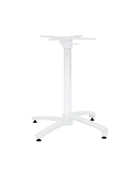 Base in alluminio verniciato COLORE BIANCO accatastabile con accessorio pieghevole - per tavolo quadrato - cm 72h