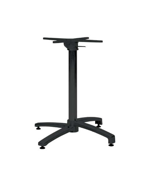 Base in alluminio verniciato COLORE NERO accatastabile con accessorio pieghevole - per tavolo quadrato - cm 72h